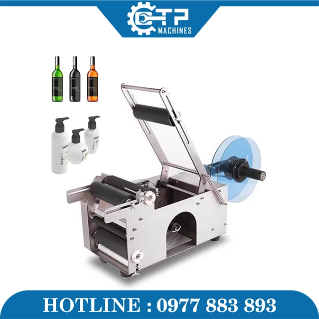 Máy Dán Decal Chai Tròn Bán Tự Động Có In Date - Ảnh 3