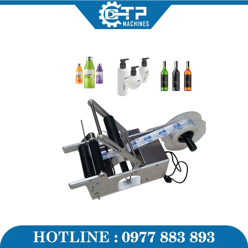 Máy Dán Decal Chai Tròn Bán Tự Động Có In Date - Ảnh 4