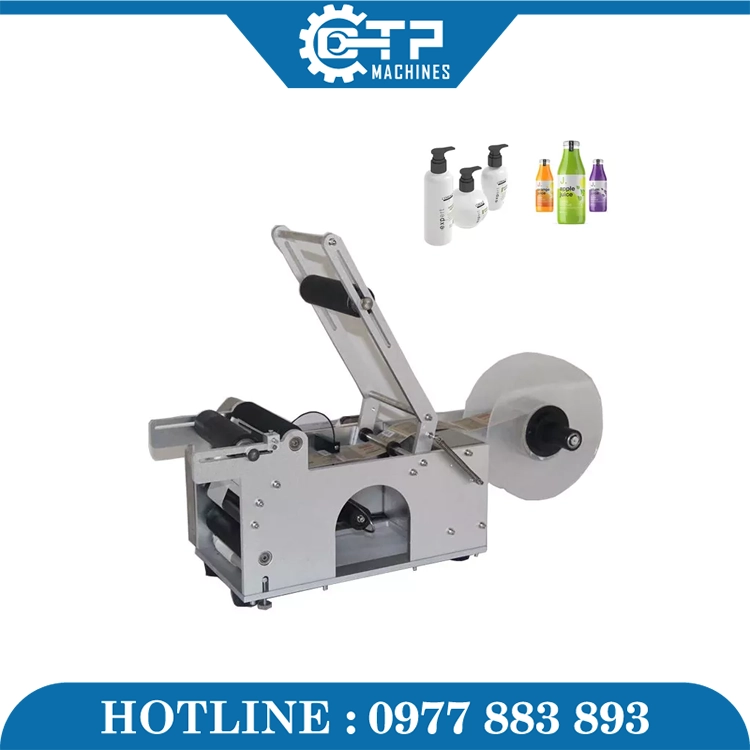 Máy Dán Decal Chai Tròn Bán Tự Động Có In Date - Ảnh 6