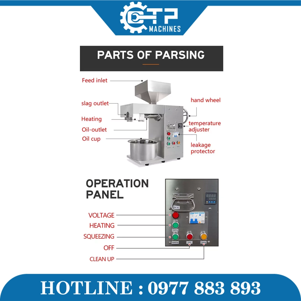 Máy Ép Dầu Thực Vật 1800w - Ảnh 7